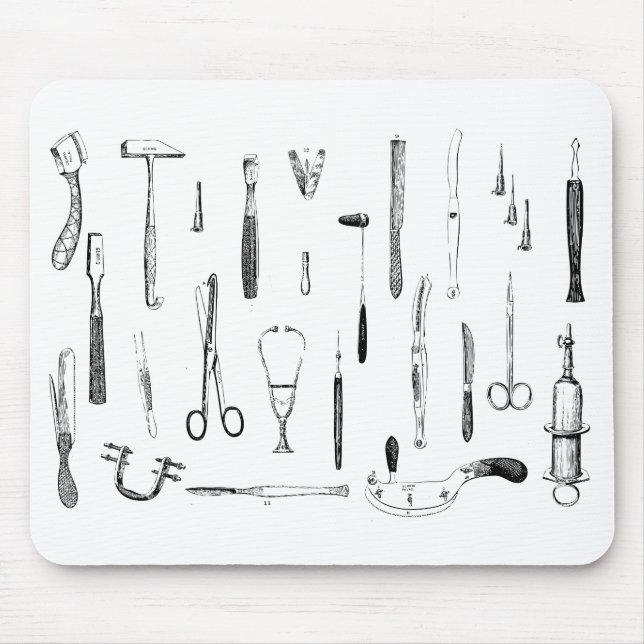 Alfombrilla De Ratón Instrumentos médicos antiguos (Frente)