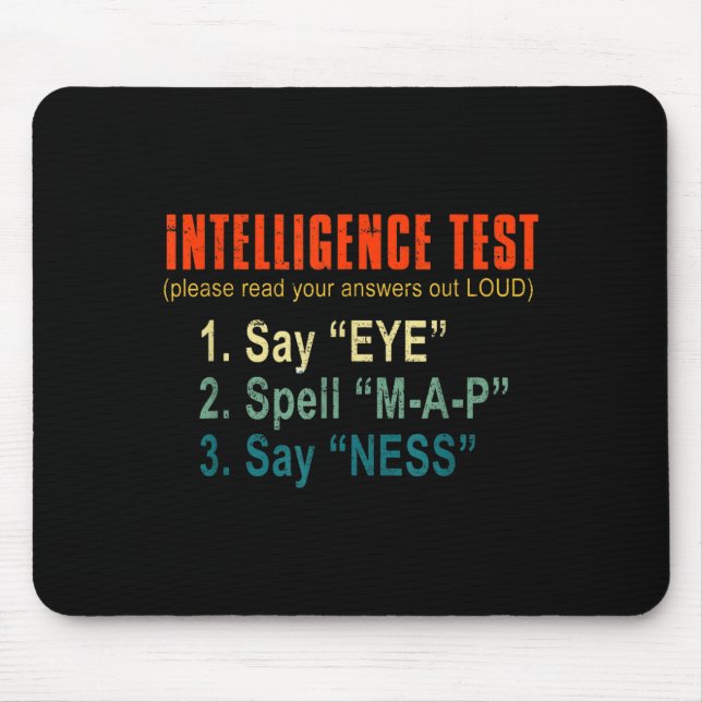 Alfombrilla De Ratón Intelligence Test Adult Humor Funny Sarcasm Graphi (Frente)