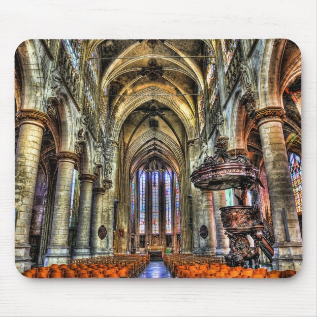 Alfombrilla De Ratón Interior de iglesia católica (Frente)