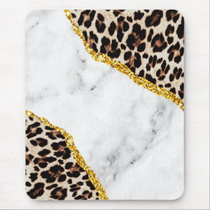 Alfombrilla De Ratón Interior de leopardo de lujo piedra mármol brillo