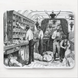 Alfombrilla De Ratón Interior de un carro postal ferroviario francés