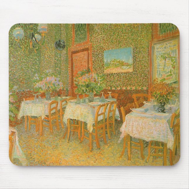 Alfombrilla De Ratón Interior de un restaurante de Vincent van Gogh (Frente)