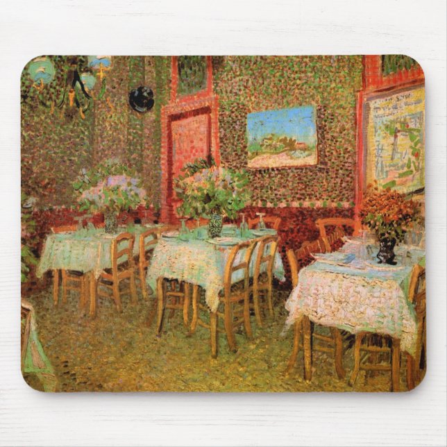 Alfombrilla De Ratón Interior de un restaurante de Vincent van Gogh (Frente)