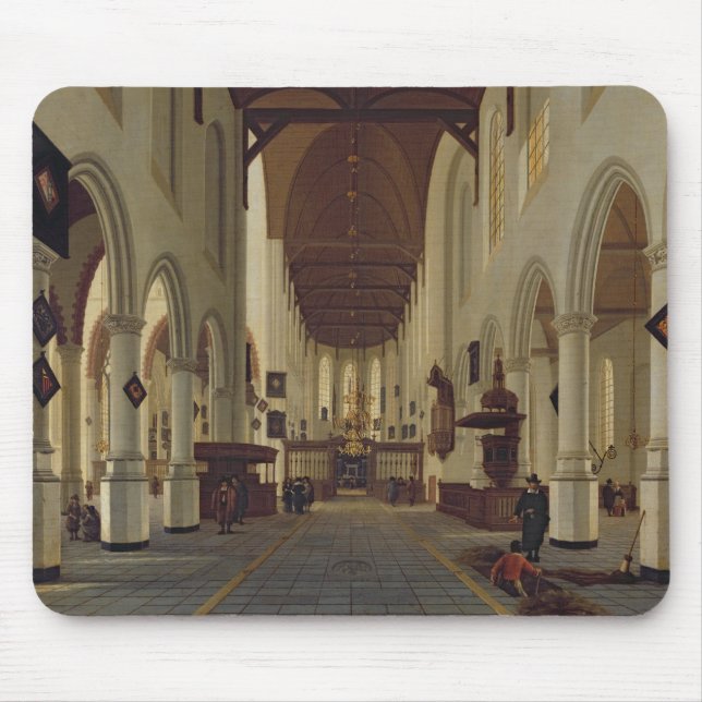 Alfombrilla De Ratón Interior del Oude Kerk, Delft, c.1660-70 (Frente)