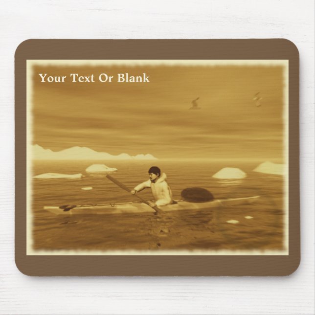 Alfombrilla De Ratón Inuit Kayak - Sepia (Frente)