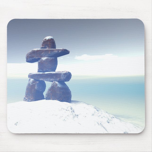 Alfombrilla De Ratón inukshuk Mousepad de invierno (Frente)