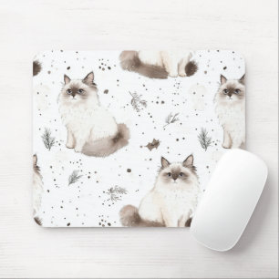 Alfombrilla De Ratón Invierno Adorable Cute Ragdoll Cat