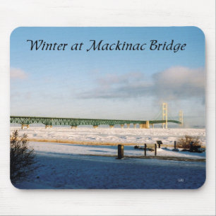 Alfombrilla De Ratón Invierno en el puente Mackinac