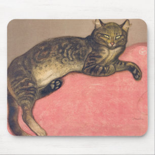 Alfombrilla De Ratón Invierno: Gato en un cojín de Theophile Steinlen