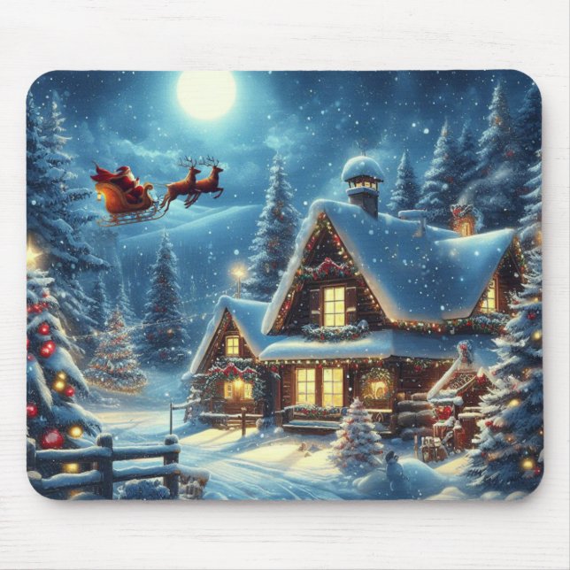 Alfombrilla De Ratón Invierno/Santa/Navidades/Nieve (Frente)