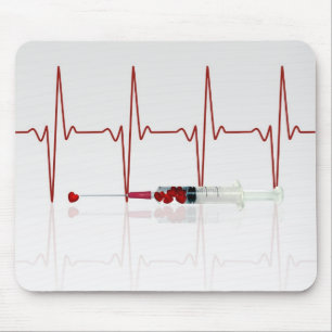 Alfombrilla De Ratón Inyección con corazón rojo