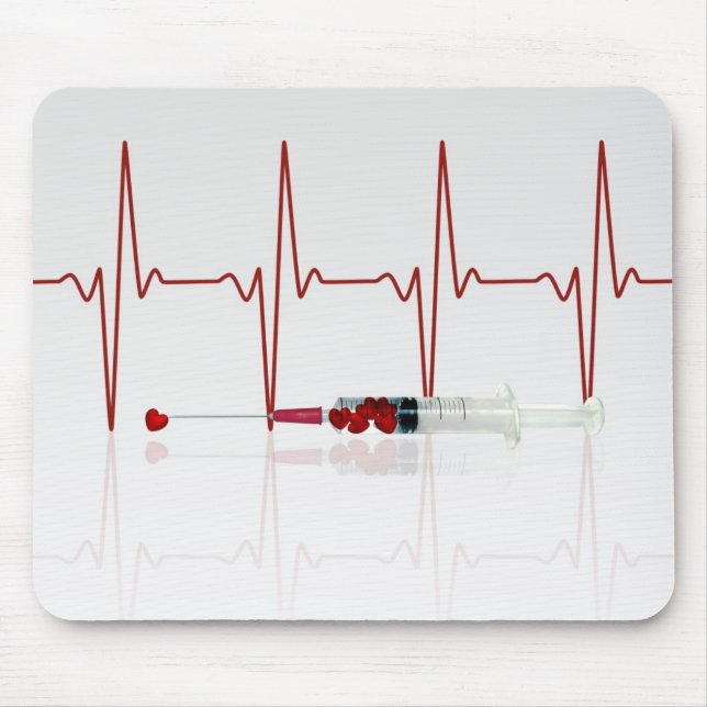 Alfombrilla De Ratón Inyección con corazón rojo (Frente)