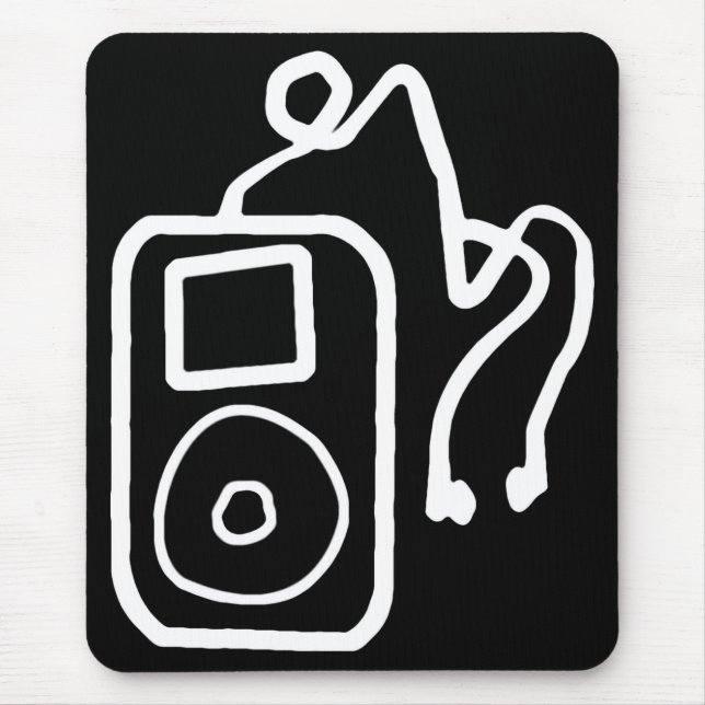 Alfombrilla De Ratón IPod exhausto Mousepad negro (Frente)