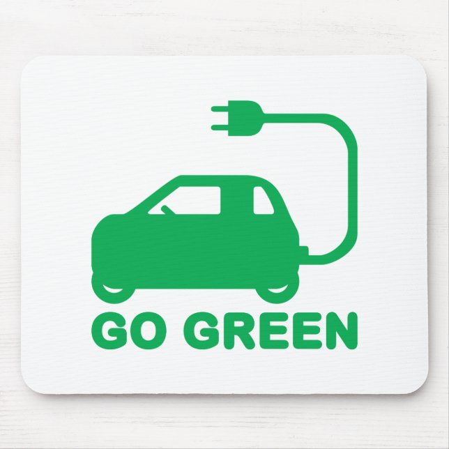 Alfombrilla De Ratón Ir Verde ~ Conducir autos eléctricos (Frente)