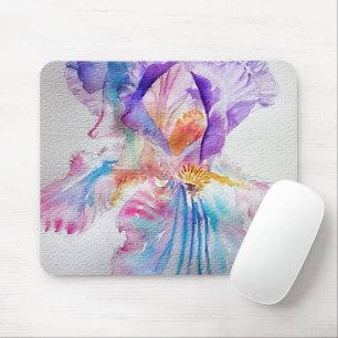 Alfombrilla De Ratón Iris de color de agua Iris Flower Pintando imágene