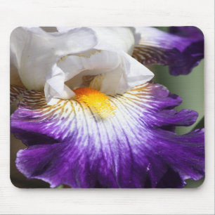 Alfombrilla De Ratón Iris de color morado oscuro y blanco Mousepad