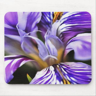 Alfombrilla De Ratón Iris In Violet Lilac and Purple Botanical Art