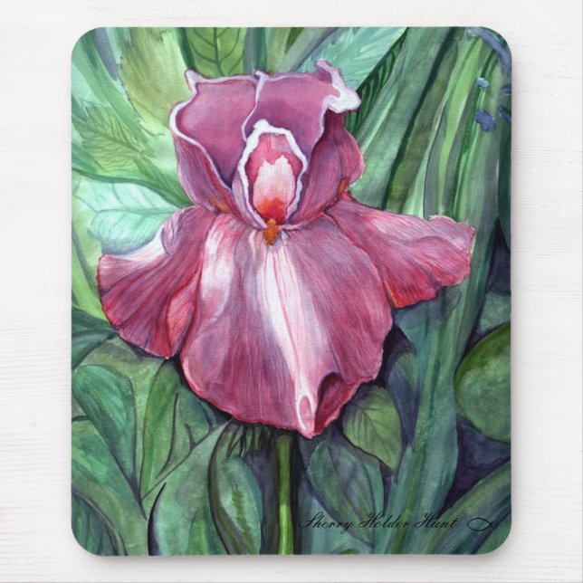Alfombrilla De Ratón Iris rosado Mousepad (Frente)