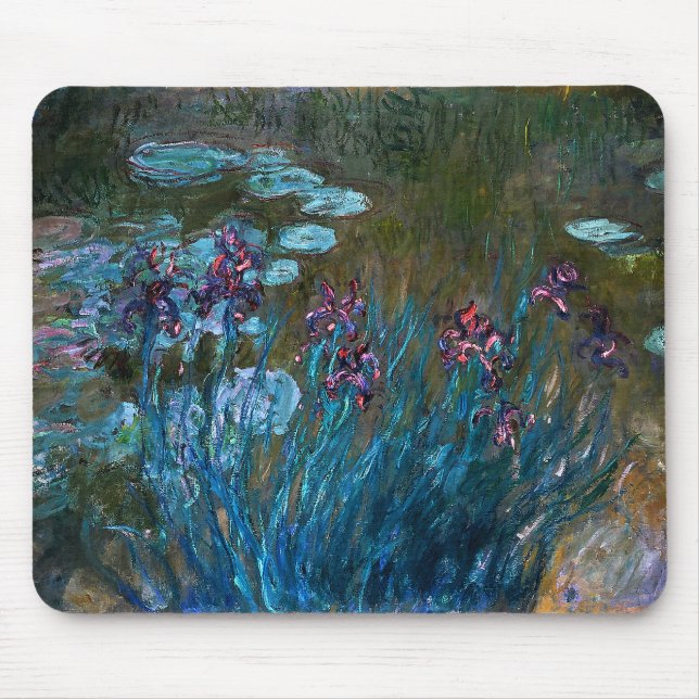 Alfombrilla De Ratón Iris y lirios de agua, Claude Monet (Frente)