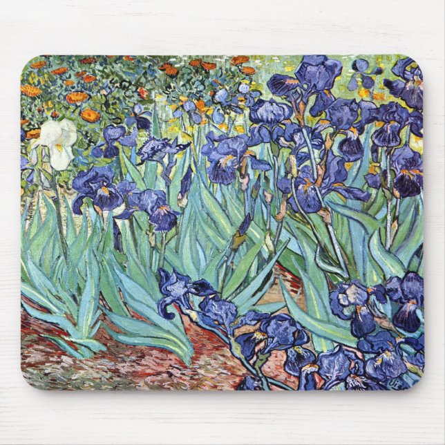 Alfombrilla De Ratón Irises de Vincent van Gogh 1898 (Frente)