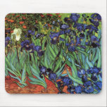 Alfombrilla De Ratón Irises de Vincent van Gogh, Arte de Jardín Vintage<br><div class="desc">Irises (1889) de Vincent van Gogh es un bello arte vintage post impresionsionismo paisaje floral con un jardín con iris morado barbudo cultivado por amapolas naranjas. Una sola flor blanca de iris está floreciendo al borde. Sobre el artista: Vincent Willem van Gogh (1853-1890) fue uno de los pintores más famosos...</div>
