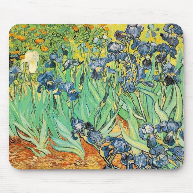 Alfombrilla De Ratón Irises - Van Gogh - c1889 (Frente)