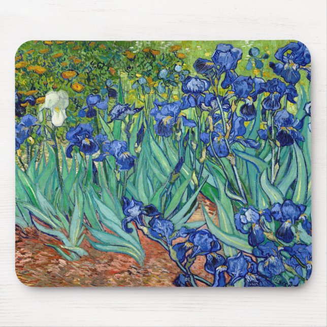 Alfombrilla De Ratón Irises Vincent van Gogh Painting Mousepad (Frente)