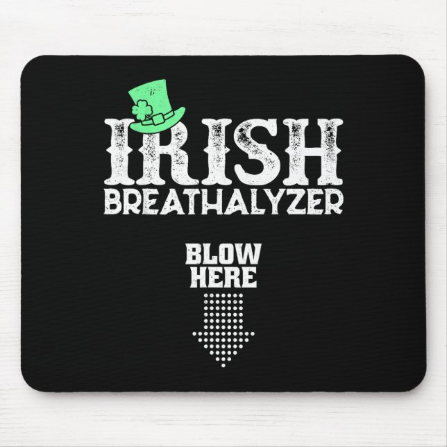 Alfombrilla De Ratón Irish Breathalyzer Blow Here St. Patrick's Day Dri (Frente)