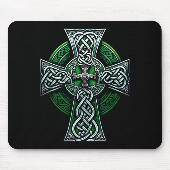 Alfombrilla De Ratón Irish Celtic Cross Knot Christian Holy Trinity Sco (Frente)