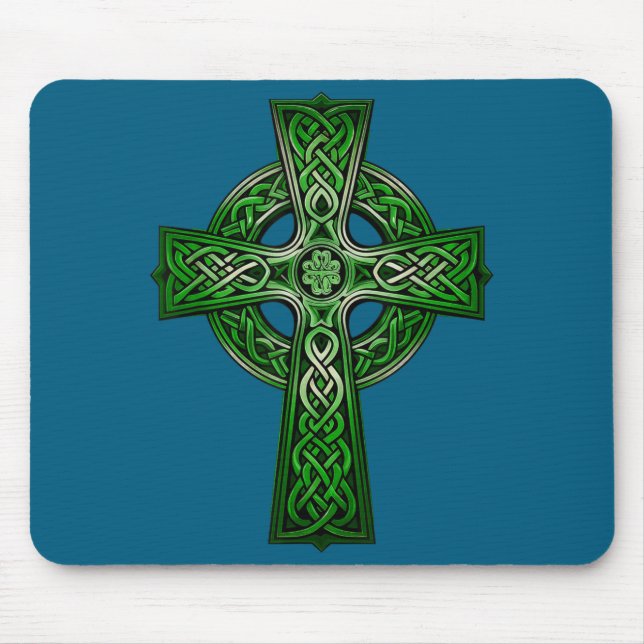 Alfombrilla De Ratón Irish Celtic Cross Knot Christian Holy Trinity Sco (Frente)