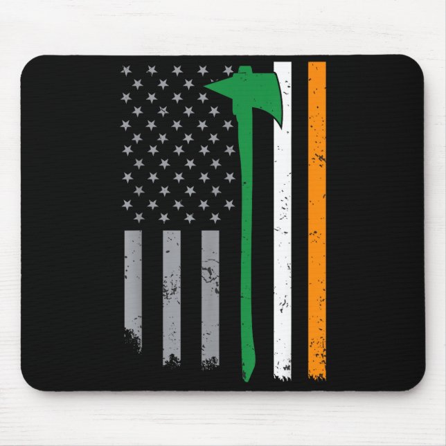 Alfombrilla De Ratón Irish Firefighter American Flag Cool St Patricks D (Frente)