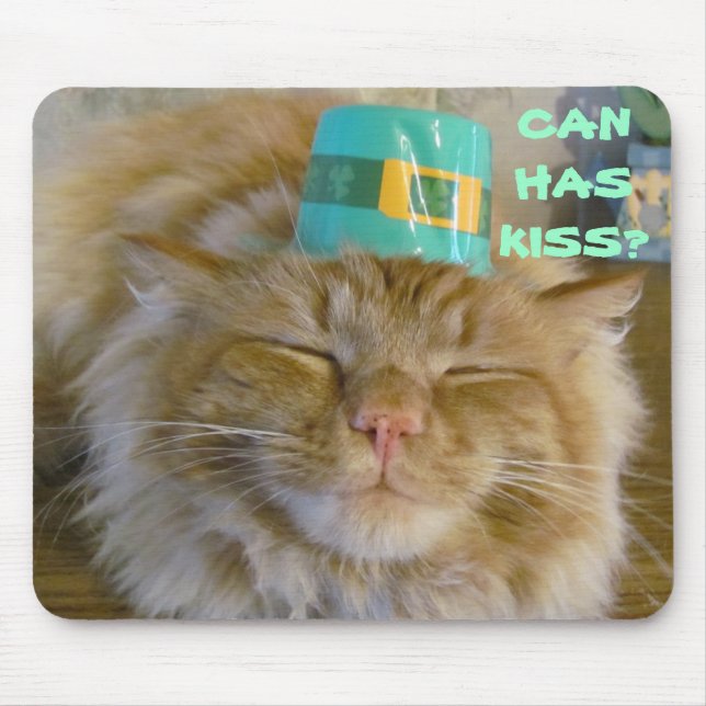 Alfombrilla De Ratón Irish kitty wants kiss (Frente)