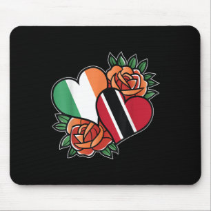 Alfombrilla De Ratón Irlanda Trinidad Y Tobago Corazón De Bandera Medio