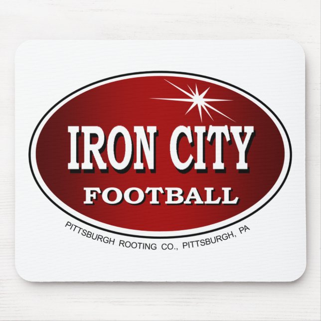 Alfombrilla De Ratón IRON CITY FOOTBALL estilo Pittsburgh ~ Mousepad (Frente)