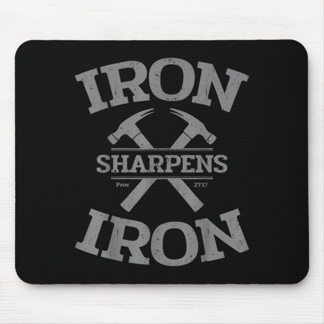 Alfombrilla De Ratón Iron Sharpens Iron Proverbs 27_17 Gym Workout Men  (Frente)
