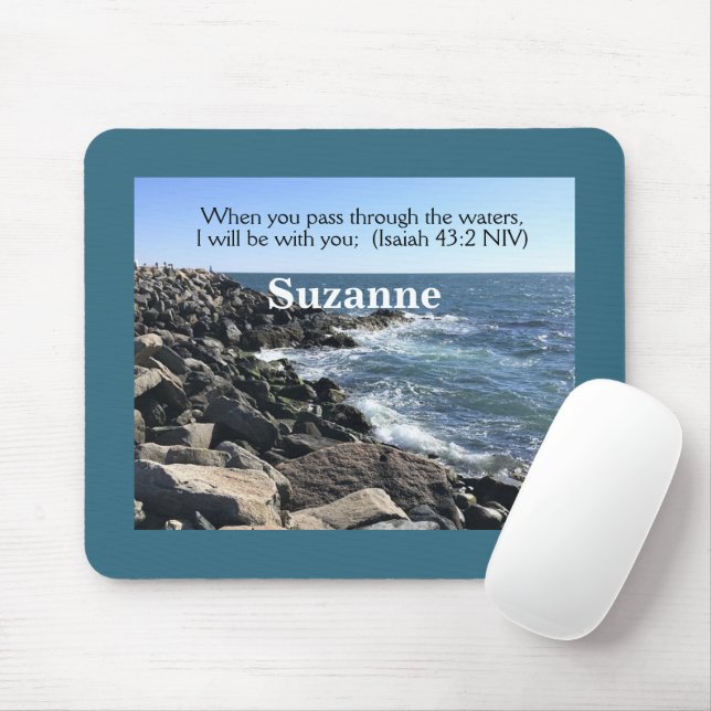 Alfombrilla De Ratón Isaiah 43:2 Estaré contigo Foto de Ocean (Con ratón)
