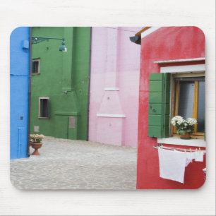 Alfombrilla De Ratón Isla de Burano, Burano, Italia. Colorido Burano 2