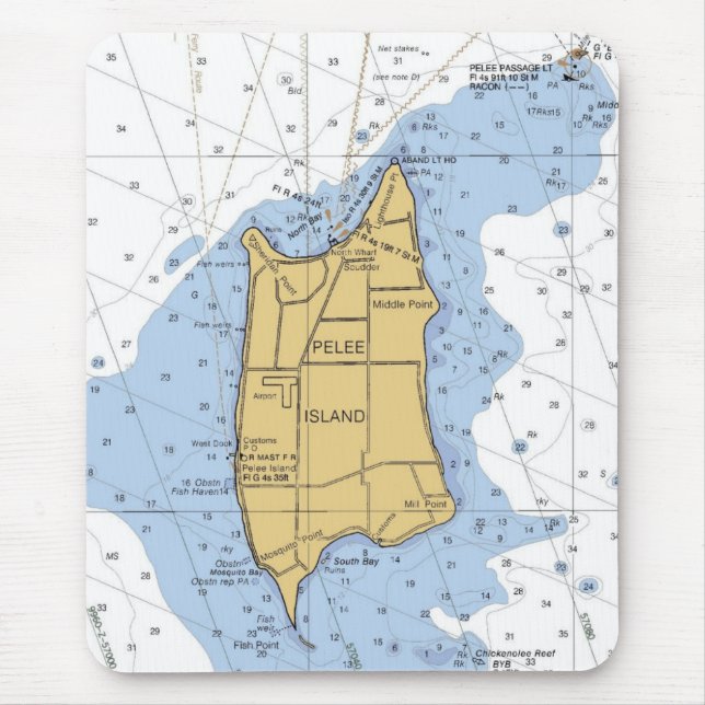 Alfombrilla De Ratón Isla de Pelee, carta náutica Mousepad de Ontario (Frente)