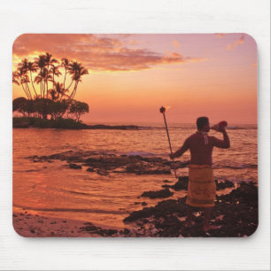 Alfombrilla De Ratón Isla Grande, Hawái. Atardecer, Isla Grande Hawái.