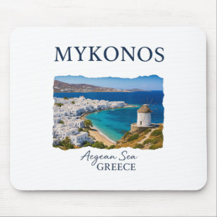 Alfombrilla De Ratón Isla griega Mykonos vacaciones viajes vida costera