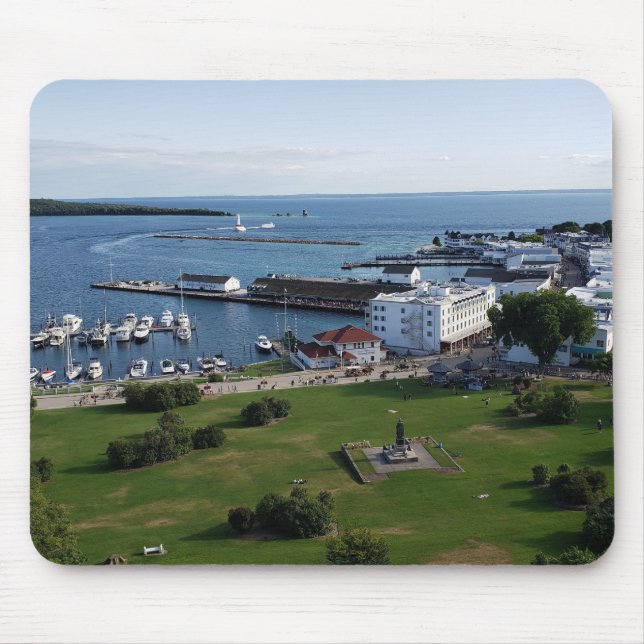 Alfombrilla De Ratón Isla Mackinac y Puerto, Michigan (Frente)