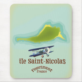 Alfombrilla De Ratón isla Saint-Nicolas Fouesnant Francia mapa