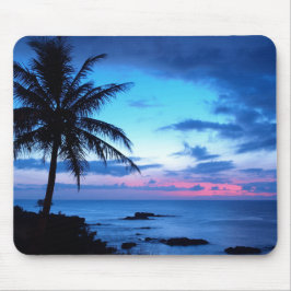 Alfombrilla De Ratón Isla Tropical Beach Ocean Pink Blue Sunset Foto
