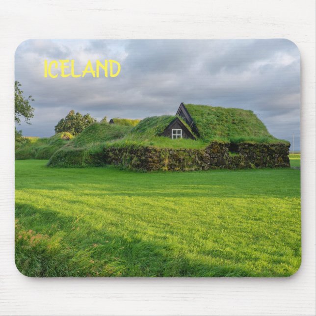 Alfombrilla De Ratón Islandia - Casa Verde (Frente)