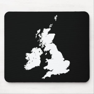 Alfombrilla De Ratón Islas Británicas - Blanco sobre negro