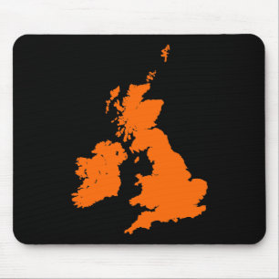 Alfombrilla De Ratón Islas Británicas - Naranja en negro