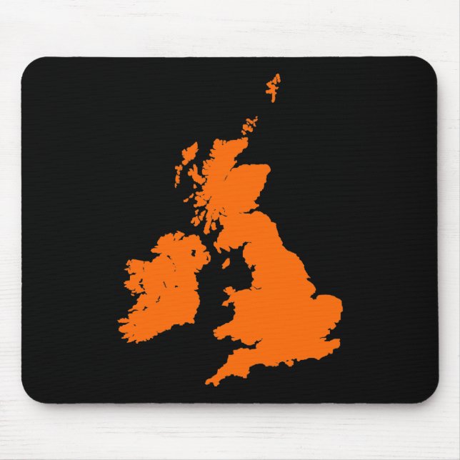 Alfombrilla De Ratón Islas Británicas - Naranja en negro (Frente)