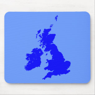 Alfombrilla De Ratón Islas Británicas - Tonos azules
