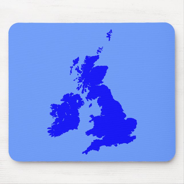 Alfombrilla De Ratón Islas Británicas - Tonos azules (Frente)
