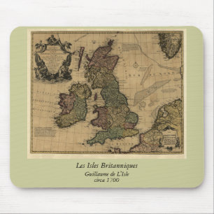 Alfombrilla De Ratón Islas Britanniques, de Les mapa 1700's